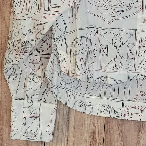 NWT Magali Pascal Anthropologie Puff Sleeve Buttondown Sz L - Picture 6 of 13